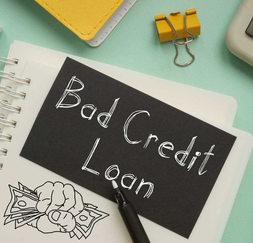 bad credit loan written on paper